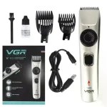 Машинка для стрижки VGR V-031 для волосся та бороди • Акумуляторний тример з телескопічними насадками 1–20 мм і USB-зарядкою