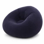 Надувне крісло-мішок Inflatable Sofa чорне • М’яке надувне крісло-пуф 110х110х85 см для дому, дачі, відпочинку та пікніка