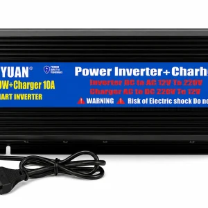 Перетворювач напруги 1500W із зарядним пристроєм 10A • Інвертор для акумулятора, дому, авто та резервного живлення