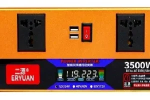 Перетворювач напруги LCD SMART 3500W 12V/24V у 220V • Автомобільний інвертор для акумулятора, дому, авто та резервного живлення