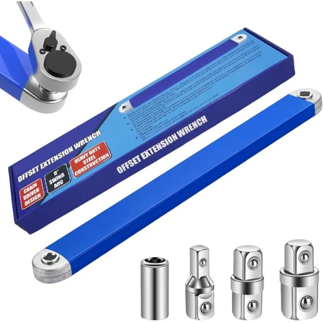 Подовжувальний ключ із храповим механізмом AND Tool 1/2", 1/4", 3/8" • Ключ-подовжувач для важкодоступних місць, авто, гаража та ремонту