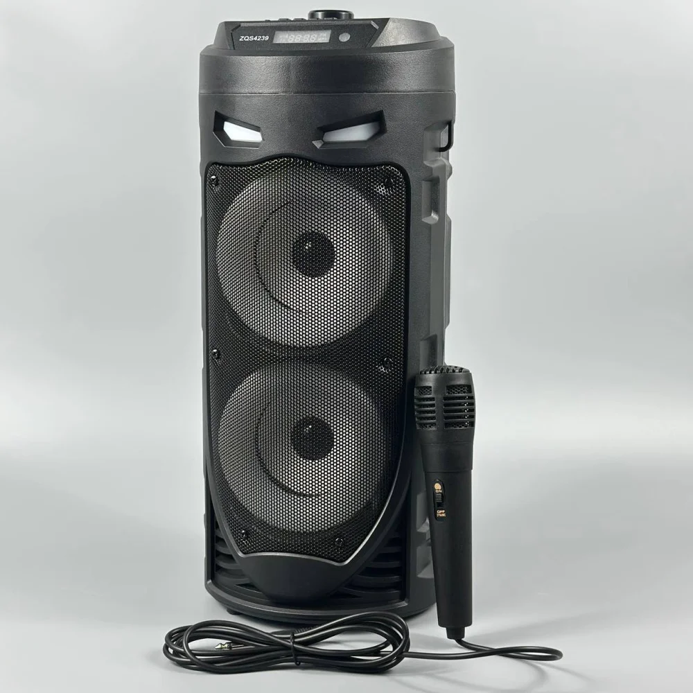Портативна колонка Sing-e ZQS4239 з мікрофоном і світломузикою • Bluetooth колонка для музики, караоке, дому та відпочинку - Зображення 3