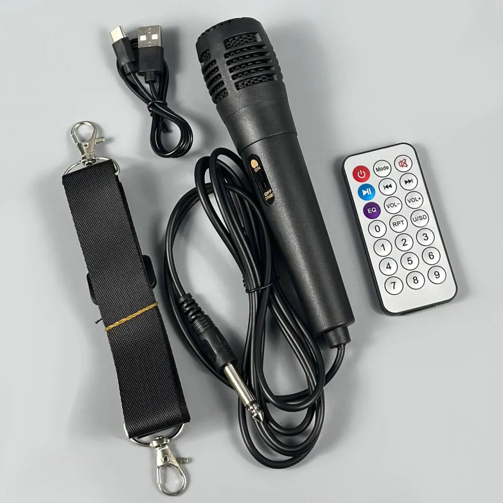 Портативна колонка Sing-e ZQS4239 з мікрофоном і світломузикою • Bluetooth колонка для музики, караоке, дому та відпочинку - Зображення 5