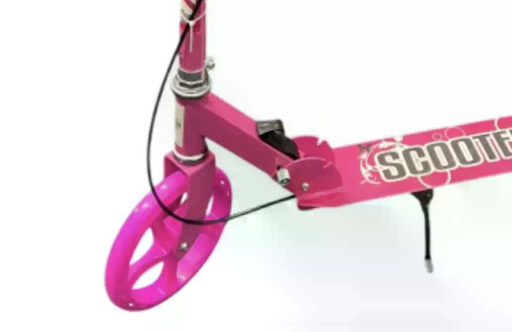 Самокат двоколісний міський з колесами PU 200 мм і ножним гальмом 109 Pink • Складаний прогулянковий самокат для дітей і підлітків • Міський самокат рожевий - Зображення 2