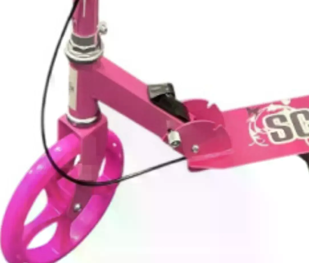 Самокат двоколісний міський з колесами PU 200 мм і ножним гальмом 109 Pink • Складаний прогулянковий самокат для дітей і підлітків • Міський самокат рожевий - Зображення 4