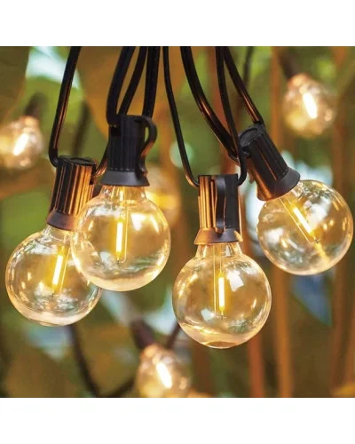 Світлодіодна гірлянда 10 метрів 20 LED MA716 • Вулична декоративна гірлянда статичного світіння з живленням 220В і сонячною панеллю для саду, двору та тераси - Зображення 3