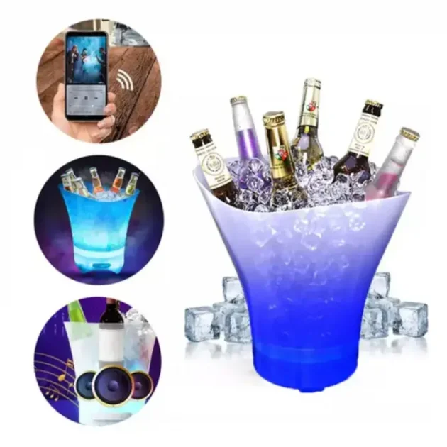 Світлове відро для льоду Bucket Light з Bluetooth • LED відро для напоїв, бару, вечірки, пікніка та сервірування