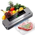 Вакууматор для продуктів домашній кухонний • Побутовий вакуумний пакувальник для м’яса, риби, овочів, заморозки та зберігання їжі