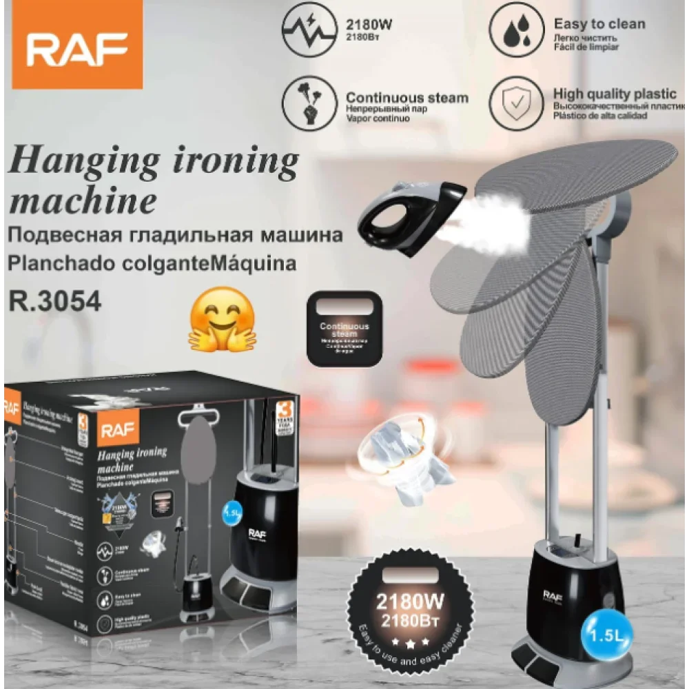 Вертикальний відпарювач RAF R.3054 2180 Вт • Напольний парогенератор для одягу з резервуаром 1,5 л і прасувальною дошкою - Зображення 3