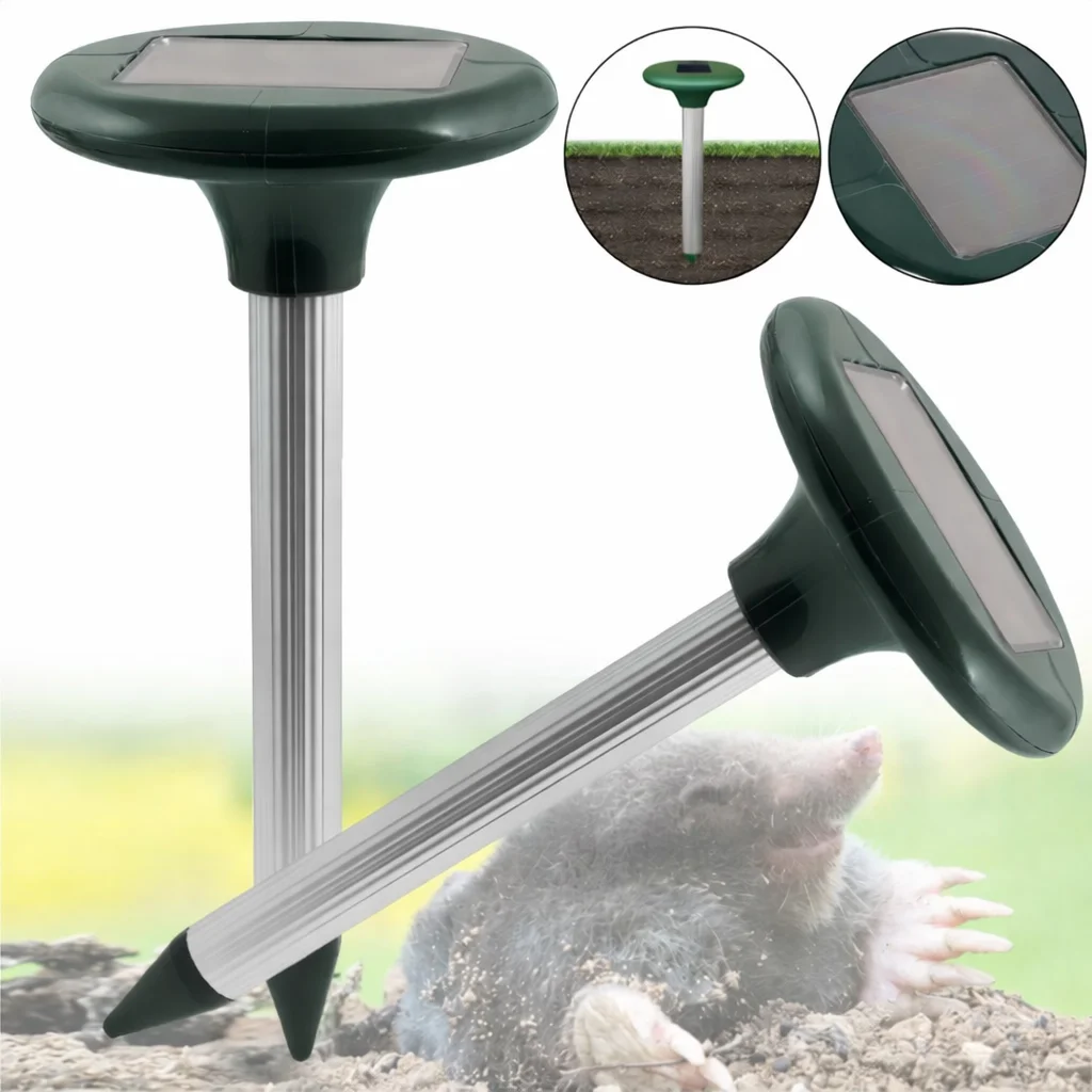 Відлякувач кротів і гризунів на сонячній батареї Solar Rodent Repeller (2 шт в комплекті) ∙ Ультразвуковий відлякувач для саду та городу від кротів мишей і польових шкідників - Зображення 3