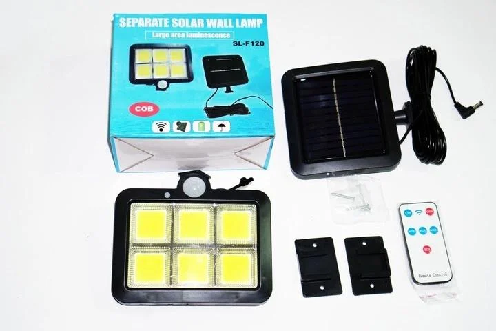 Вуличний акумуляторний LED ліхтар на сонячній батареї Solar Street Light SL-F120 • Світлодіодний автономний прожектор для двору, вулиці, саду та дачі - Зображення 5